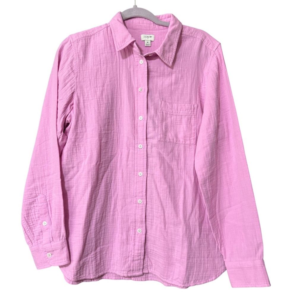 J. Crew Pink Cotton Button-Up Shirt